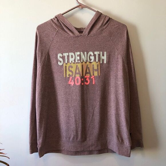 Isaiah 40:31 Strength Scripture Long Sleeve Hoodie - Picture 1 of 4
